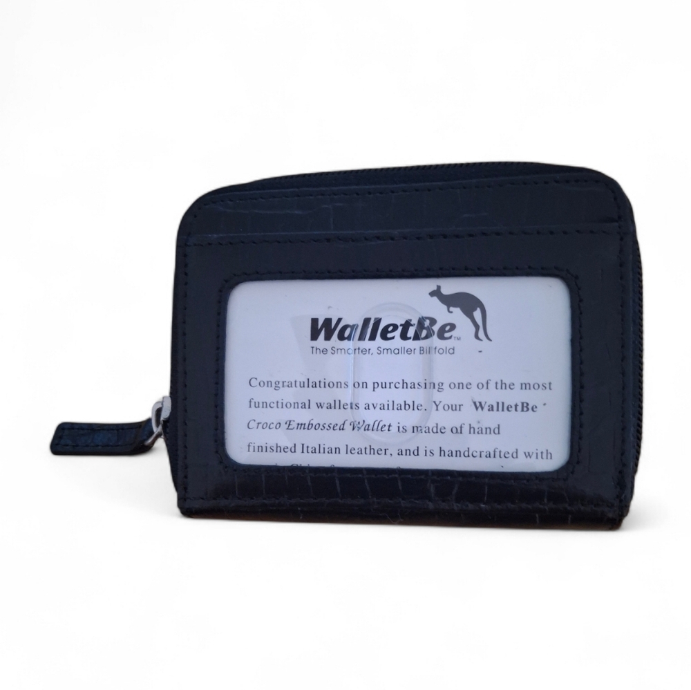 WalletBe Black Croc Leather Wallet